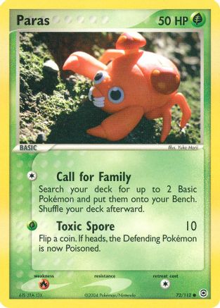 Paras (072/112) [FireRed & LeafGreen] Reverse Holofoil - Common