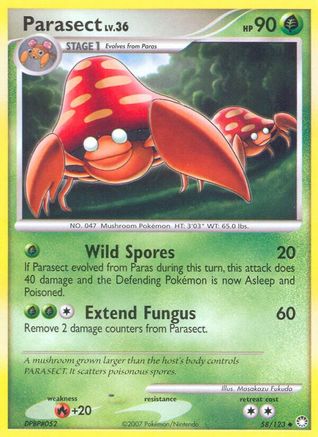Parasect (58/123) [Mysterious Treasures] - Uncommon