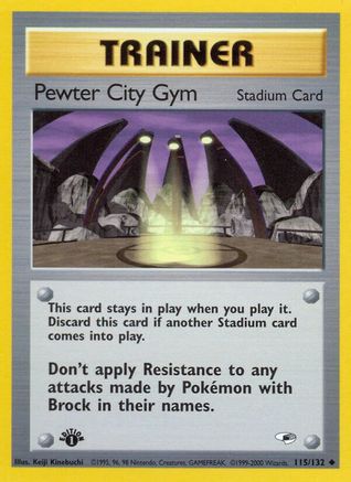 Pewter City Gym (115/132) [Gym Heroes] 1st Edition - Uncommon