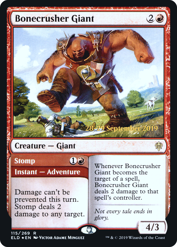 Bonecrusher Giant (PRE-115S) [Throne of Eldraine Promos] Foil
