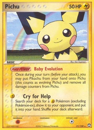 Pichu (021/108) [Power Keepers] Reverse Holofoil - Rare