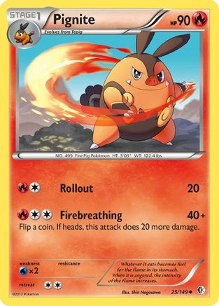 Pignite (25/149) [Boundaries Crossed] Reverse Holofoil - Uncommon