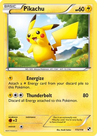 Pikachu (115/114) [Black and White] Holofoil - Secret Rare