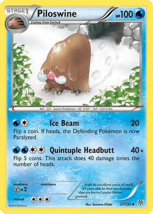 Piloswine (27/135) [Plasma Storm] Reverse Holofoil - Uncommon