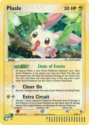 Plusle (8/97) [Dragon] Reverse Holofoil - Holo Rare