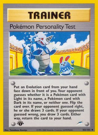 Pokemon Personality Test (102/105) [Neo Destiny] 1st Edition - Uncommon