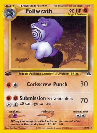 Poliwrath (028/75) [Neo Discovery] 1st Edition - Rare