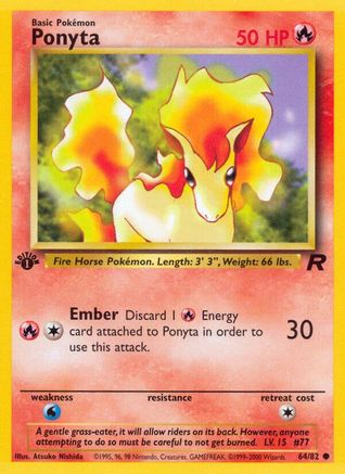 Ponyta (064/82) [Team Rocket] 1st Edition - Common