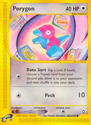 Porygon (103a) (103a/147) [Aquapolis] Reverse Holofoil - Common