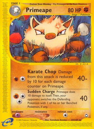 Primeape (29/147) [Aquapolis] Reverse Holofoil - Rare