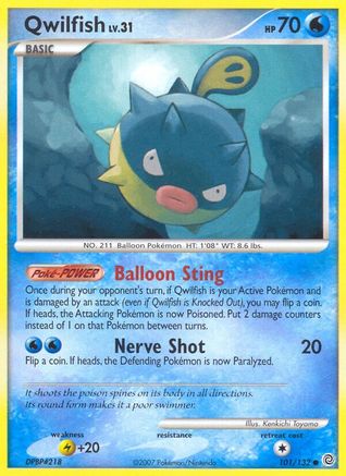 Qwilfish (101/132) [Secret Wonders] Reverse Holofoil - Common