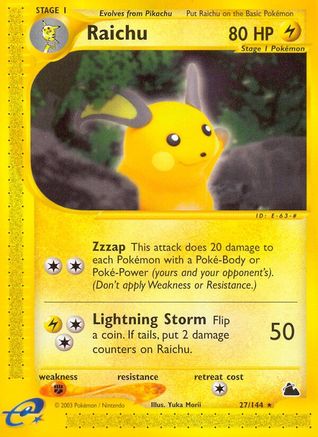 Raichu (27/144) [Skyridge] Reverse Holofoil - Rare