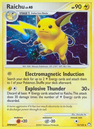 Raichu (15/123) [Mysterious Treasures] Holofoil - Holo Rare