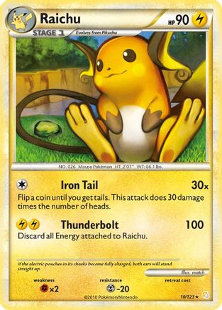 Raichu (010/123) [HeartGold SoulSilver] Reverse Holofoil - Holo Rare