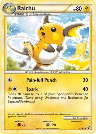 Raichu (33/90) [Undaunted] Reverse Holofoil - Uncommon