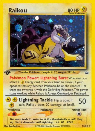 Raikou (13/64) [Neo Revelation] 1st Edition Holofoil - Holo Rare