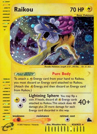Raikou (H26) (H26/144) [Skyridge] Holofoil - Holo Rare