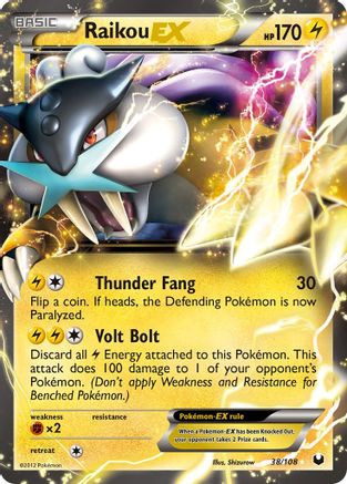 Raikou EX (38/108) [Dark Explorers] Holofoil - Ultra Rare