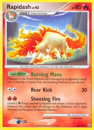 Rapidash (22/100) [Stormfront] Reverse Holofoil - Rare