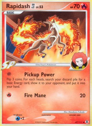 Rapidash E4 (47/111) [Rising Rivals] Reverse Holofoil - Uncommon