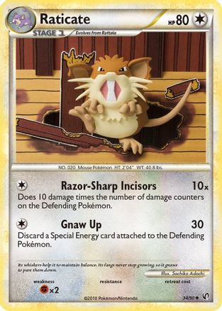 Raticate (034/90) [Undaunted] Reverse Holofoil - Uncommon