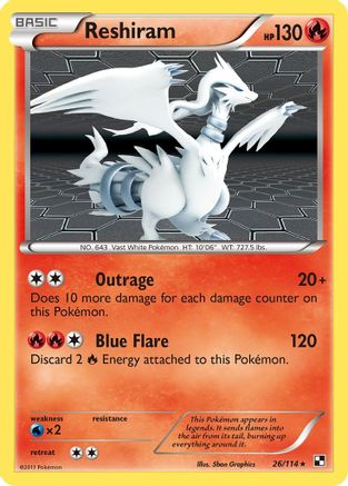 Reshiram (026/114) [Black and White] Holofoil - Holo Rare