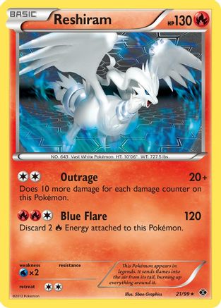 Reshiram (21/99) [Next Destinies] Reverse Holofoil - Rare