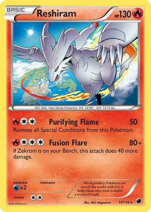 Reshiram (17/116) [Plasma Freeze] Holofoil - Holo Rare