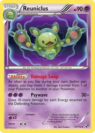 Reuniclus (57/114) [Black and White] Reverse Holofoil - Holo Rare