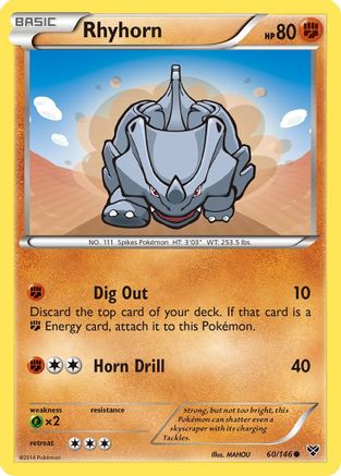 Rhyhorn (60/146) [XY Base Set] Reverse Holofoil - Common