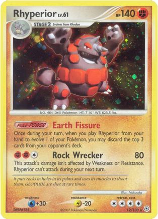 Rhyperior (12/130) [Diamond and Pearl] Reverse Holofoil - Holo Rare