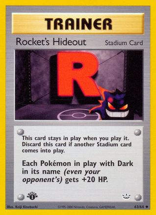 Rocket's Hideout (063/64) [Neo Revelation] 1st Edition - Uncommon
