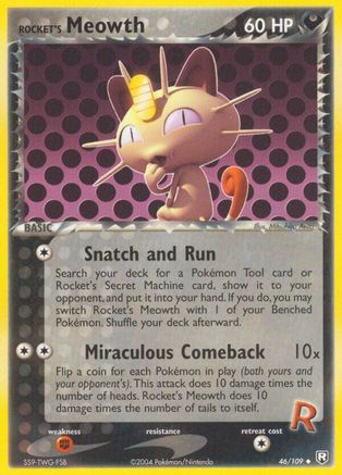 Rocket's Meowth (046/109) [Team Rocket Returns] Reverse Holofoil - Uncommon