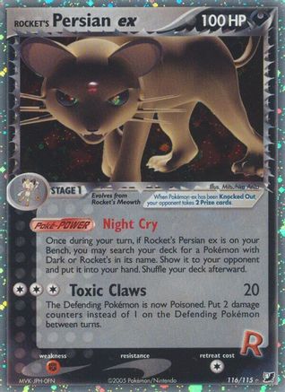 Rocket's Persian ex (116/115) [Unseen Forces] Holofoil - Secret Rare