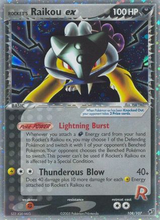 Rocket's Raikou ex (108/107) [Deoxys] Holofoil - Secret Rare