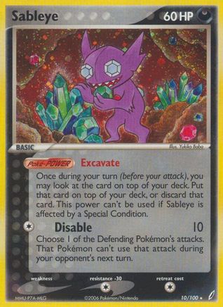 Sableye (10/100) [Crystal Guardians] Holofoil - Holo Rare