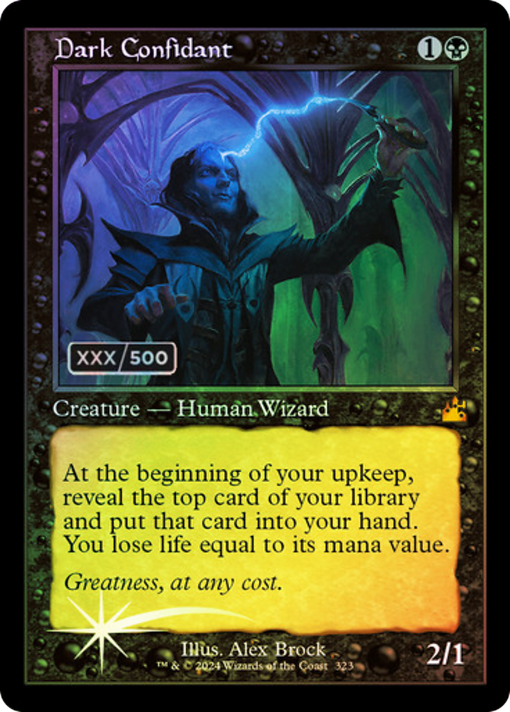 Dark Confidant (Retro Frame) (Serial Numbered) (RVR-323) [Ravnica Remastered] Foil