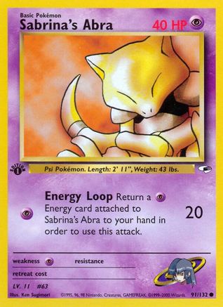 Sabrina's Abra (091/132) [Gym Heroes] 1st Edition - Common
