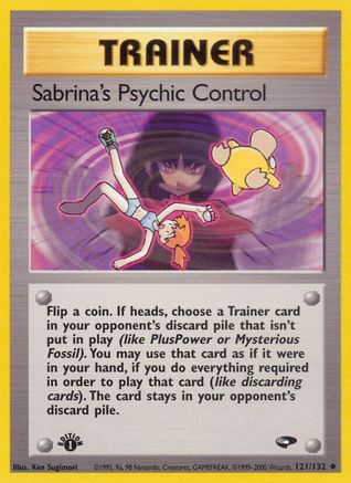 Sabrina's Psychic Control (121/132) [Gym Challenge] 1st Edition - Uncommon