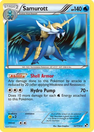 Samurott (032/114) [Black and White] Reverse Holofoil - Holo Rare
