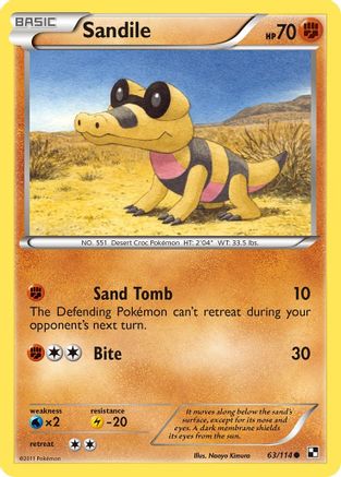 Sandile (63/114) [Black and White] Reverse Holofoil - Common