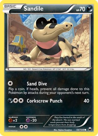 Sandile (64/108) [Dark Explorers] Reverse Holofoil - Common