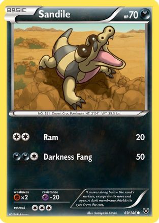 Sandile (69/146) [XY Base Set] Reverse Holofoil - Common