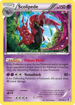 Scolipede (74/149) [Boundaries Crossed] Holofoil - Holo Rare
