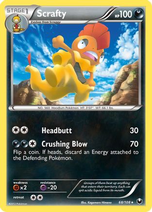Scrafty (68/108) [Dark Explorers] Reverse Holofoil - Rare