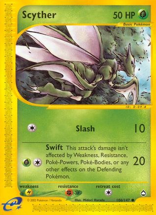 Scyther (106/147) [Aquapolis] Reverse Holofoil - Common