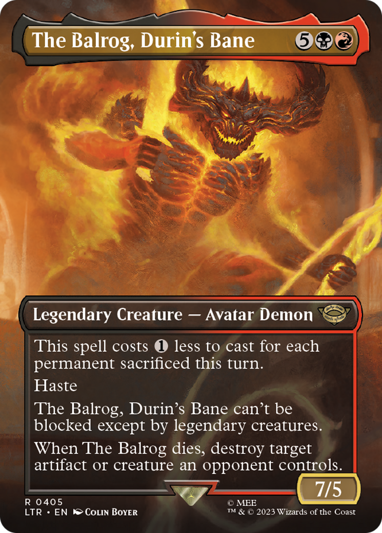 The Balrog, Durin's Bane (Borderless) (LTR-405) [The Lord of the Rings: Tales of Middle-earth] Foil