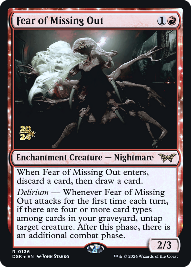 Fear of Missing Out (PRE-136) [Duskmourn: House of Horror Promos] Foil