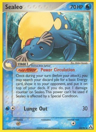 Sealeo (43/92) [Legend Maker] Reverse Holofoil - Uncommon
