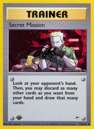 Secret Mission (118/132) [Gym Heroes] 1st Edition - Uncommon